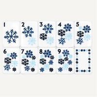 Tuiles de Mahjong Américain de Luxe Let It Snow, Ensemble de 160 Tuiles en Acrylique Premium Noir et Blanc, Collection Designer Ski pour les Fêtes