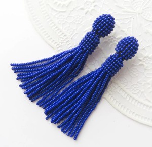 Luxury Quality <b>Emerald</b> Green Beaded Tassel Earrings - Product Image 1