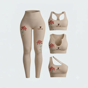 Conjunto de Yoga de Alta Calidad para Mujer, Leggings de Cintura Alta, Sujetador Deportivo sin Costuras, Ropa Deportiva de Longitud Completa, Tipo Estampado, Servicio OEM - Product Image 6