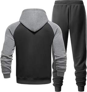 Venta al por mayor chándal para hombres 2 piezas, traje con capucha de lana, conjunto de chándal casual traje Jogger ropa deportiva al aire libre - Product Image 5