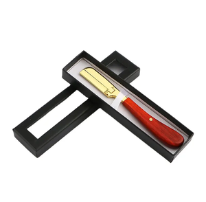 Poignée en acier inoxydable de rasoir droit de barbier à bord unique réutilisable professionnel de haute qualité pour la coupe de barbe de rasage de corps de visage - Product Image 1