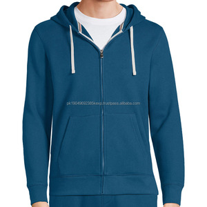 Full Zip Hoodie for Men Bamboo Cotton Sweatshirt With Hooded Long Sleeve Men's Hoodies Custom Zipper Hoodie Jacket - Product Image 1