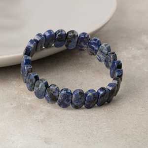 Bracelet en pierre naturelle de Dumortierite à coupe large - Product Image 2