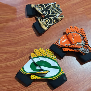 Derniers gants de football anti-boulochage vêtements de football sécurité gardien de but récepteur gants véritable latex allemand collant paume gants - Product Image 3