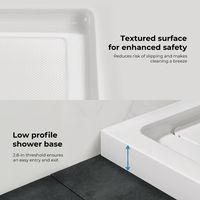 Base de douche rectangulaire antidérapante en acrylique moderne sur mesure 60*36, design de drain caché réversible, drain latéral, utilisation hôtelière, salle de bain
