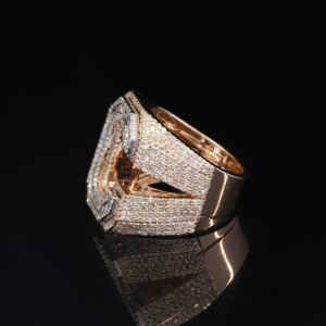 Anillo de Plata de Ley 925 con letras personalizadas con VVS totalmente helado D Baguette incoloro diamantes cultivados en laboratorio para fiesta - Product Image 5