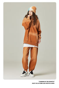 Sudadera con capucha personalizada para hombre con vellón Vintage lavado gota hombro gradiente suelta ajuste suéter con capucha sudaderas con capucha - Product Image 2