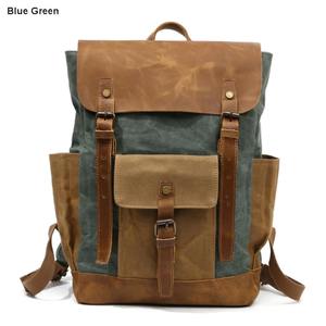 Leather Canvas Luxury Backpack Vintage Travel Hiking School Laptop <b>Rucksack</b> Lightweight Eco-Friendly <b>Large</b> Capacity LCBP-0080 - Product Image 2