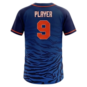 Conjuntos de Camisetas de Béisbol Personalizadas para Hombre, 100% Poliéster, Cuello en V, Diseño Sólido, Transpirables, de Secado Rápido, Impresión por Sublimación, 300g, OEM - Product Image 3