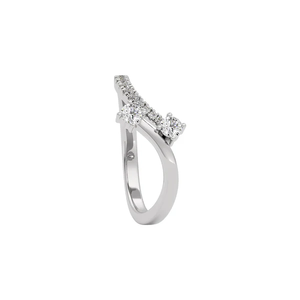 Diamant taillé rond 0.50 CT Lab Grown avec bague en diamant plaqué argent 925, ajoutant simplement une touche d'élégance à votre style de tous les jours - Product Image 3