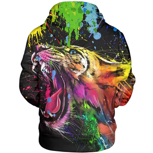 Sweat à capuche unisexe personnalisable en coton français surdimensionné avec impression de motifs en strass 3D, logo brodé, écologique, décontracté THT WEARS - Product Image 3