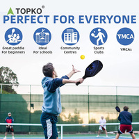 Ensemble de raquettes de pickleball TOPKO personnalisées avec impression, 4 raquettes, 4 balles, 4 bandes anti-transpiration, 1 sac de rangement, raquettes de pickleball en peuplier