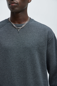 Streetwear brodé sur mesure pull-over lourd vierge sweat-shirt de luxe 100% coton uni épais col rond pull à capuche - Product Image 3