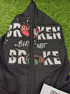 LOGO personnalisé hommes sweat à capuche zippé mode décontracté Patch travail visage intégral sweats à capuche zippés hauts sweat à capuche brodé zippé complet - Product Image 4