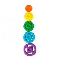 Anneaux empilables en silicone éducatifs Kimkai, arc-en-ciel, Montessori, empilables sensoriels, légers, pour les enfants de 2 à 4 ans