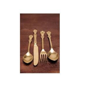 High Quality Brass <b>Spoon</b> Custom logo and New Design Shiny Polished Tabletop Brass <b>Gold</b> <b>Spoon</b> Fork at Low Price - Product Image 4