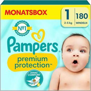 Pampers Premium Protection Nouveau Bébé Taille 1, 180 Couches, 2kg-5kg, - Product Image 5