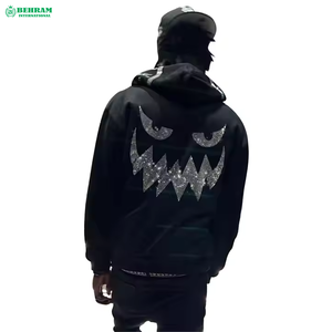 Custom Full Zip Hoodie Regular Fit Heavyweight Fleece/French Terry Quick Dry Breathable 3D Puff Hoodies & Sweatshirts - Product Image 2