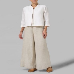 ผ้าฝ้ายและผ้าลินินชุดเสื้อแขนยาวขนาดกลางและกระโปรงชุดลําลองสําหรับผู้หญิงสาวฝ้ายผ้าลินิน Maxi ชุดยาว - Product Image 2