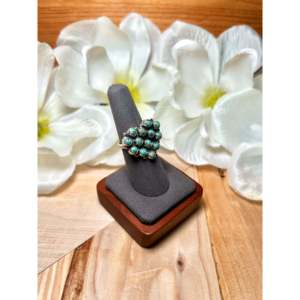 Navajo-Handmade Red Skin <b>Turquoise</b> & Sterling Silver <b>Ring</b> Rose Gold Plated Oval Cut Inlay Stylish Size 8 Perfect Gift - Product Image 2