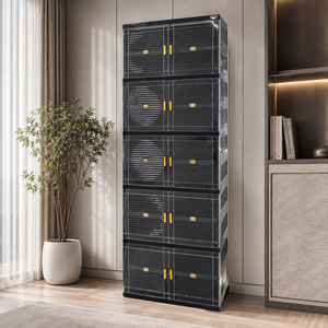 Nandos Smartbox 4 Stack Black, una elegante y funcional solución de almacenamiento en armario/guardarropa de plástico para cualquier propósito. - Product Image 1