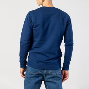 Sudadera de cuello redondo para hombre con logotipo personalizado, sudadera polar de algodón supersuave con hombros caídos, patrón sólido, esencial para invierno - Product Image 3