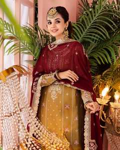 Lehenga Choli de seda con bordado pesado multicolor para mujer de diseñador para bodas y fiestas Lehnga Choli nupcial indio y paquistaní - Product Image 6