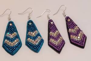 Boho ต่างหูลูกปัดด้วยการออกแบบสีฟ้าครามแอนดี้ cascading Fringe, เครื่องประดับของขวัญที่ไม่ซ้ำกัน - Product Image 3