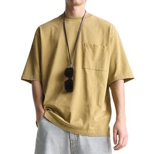 เสื้อยืดลำลองสำหรับผู้ชายเสื้อคอกลมเปิดไหล่ผ้าฝ้าย100% จากผู้ผลิต - Product Image 1