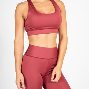 Vêtements de sport personnalisés avec logo, ensembles de yoga pour femmes en vente en ligne, leggings de fitness taille haute et ensembles de soutien-gorge de couleur unie - Product Image 5