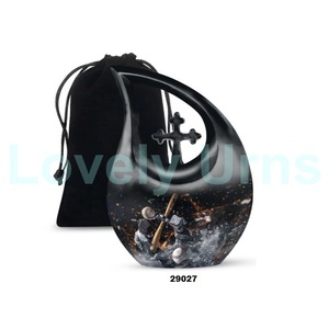 La mejor venta de urna de cremación de lágrima de béisbol de alta calidad para adultos, urna cruzada grande para cenizas humanas con bolsa de terciopelo gratis - Product Image 3