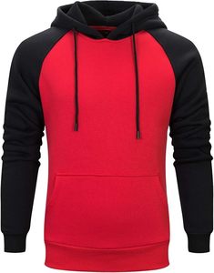 Pull à capuche pour homme 100% coton teint uni coupe ample automne Kange Pocket Hoodies - Product Image 6