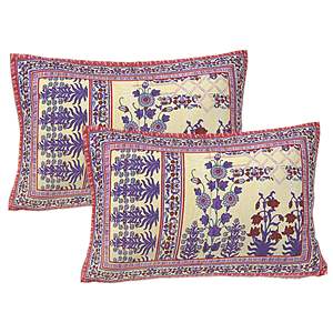 Purple Floral 100% Cotton 240 TC <b>King</b> <b>Size</b> Bedsheet Set with 2 Pillow Covers 3-Piece Comforter for Home (ADB1489) - Product Image 3