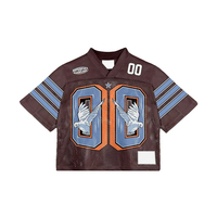 Maillots de football américain personnalisés en polyester, coupe ample, style streetwear, logo brodé, manches courtes, respirant, col en V, unisexe, grandes tailles