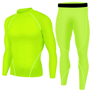 Ensemble de compression thermique flexible aide les hommes à effectuer dans un ensemble de compression à froid ensemble de compression de force de mouvement de fitness bon sport - Product Image 2