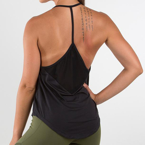 Top profesional para mujer, ropa deportiva de tendencia, camiseta sin mangas elástica de poliéster 100%, ropa deportiva de punto cómoda - Product Image 4