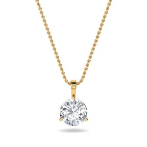 Pendentif solitaire élégant en diamant rond taillé 0,30 ct, diamant de laboratoire en platine, pour mariage, fiançailles, soirée - Product Image 2