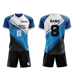Custom New Uniform Design <b>Set</b> Low MOQ OEM <b>Volleyball</b> Uniform For Men Quick dry 100% Polyester Material Lightweight - Product Image 1