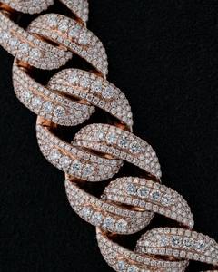 Collier chaîne cubaine en moissanite glacée de luxe, bijoux hip-hop, plaqué rhodium, orthodoxe, 44 carats, cadeau de fête - Product Image 2