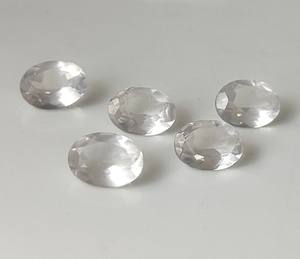 พลอยสังเคราะห์โรสควอตซ์ธรรมชาติแบบหลวม3x5mm-20x30mm สีชมพูเจียระไนทรงรีสำหรับทำเครื่องประดับ - Product Image 2