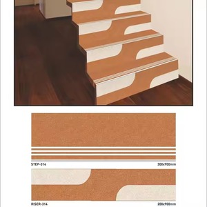 Azulejos escalonados y elevadores de porcelana de granito marrón GVT pulido 30x90 20x90 tamaños 10mm de espesor azulejos esmaltados para exteriores precio al por mayor - Product Image 1