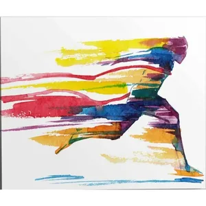 Fida Running Figure en couleurs aquarelle, impression sur toile - Product Image 6
