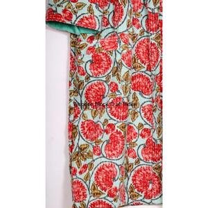 Vêtement de nuit en coton 100% vintage pour femmes en gros, robe kimono matelassée Kantha, fabrication artisanale, mode indienne, festival, veste confortable - Product Image 3