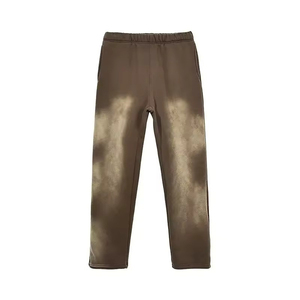 Ensemble 2 pièces de survêtement décontracté d'hiver de haute qualité, à capuche, uni, avec strass, effet délavé à l'acide, pantalon évasé, fermeture éclair, 100% coton, logo imprimé - Product Image 6