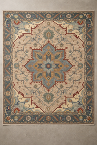 Alfombra de Lana Tejida a Mano Oushak, Diseño de Medallón Turco Vintage, Ecológica, para el Hogar y la Sala de Estar - Product Image 2