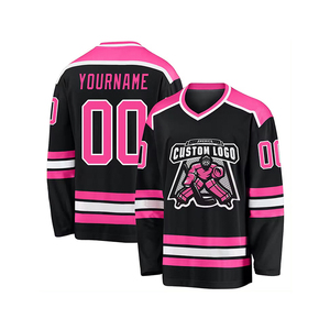 Nouveau Design 100% Polyester Tissu OEM Service Sublimation Hockey Sur Glace Porter Maillots De Hockey Personnalisés - Product Image 6