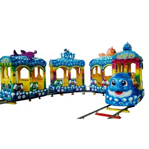 Carnival rides whale shaped train for kids beautiful track train for shopping mall for sale