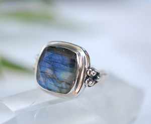 Fine Quality 925 Solid Sterling Silver <b>Custom</b> <b>Ring</b> Natural Labradorite <b>Ring</b> Indian Silver Jewelry Suppliers Labradorite <b>Ring</b> - Product Image 1