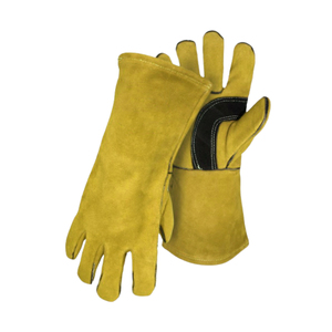 Los mejores guantes de soldadura de cuero de vaca 100% personalizados Palm Gun Guantes de cuero de protección de manos anticorte más vendidos para hombres - Product Image 2