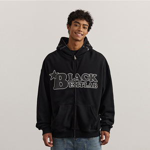 Sudadera con Capucha para Hombre, de Alta Calidad, con Estampado Personalizado, Diseño Desgastado, Cierre Completo, Talla Grande - Product Image 6